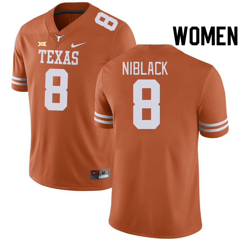 Women #8 Amari Niblack Texas Longhorns College Football Jerseys Stitched-Orange